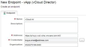 vCAC Endpoint for vCloud Air